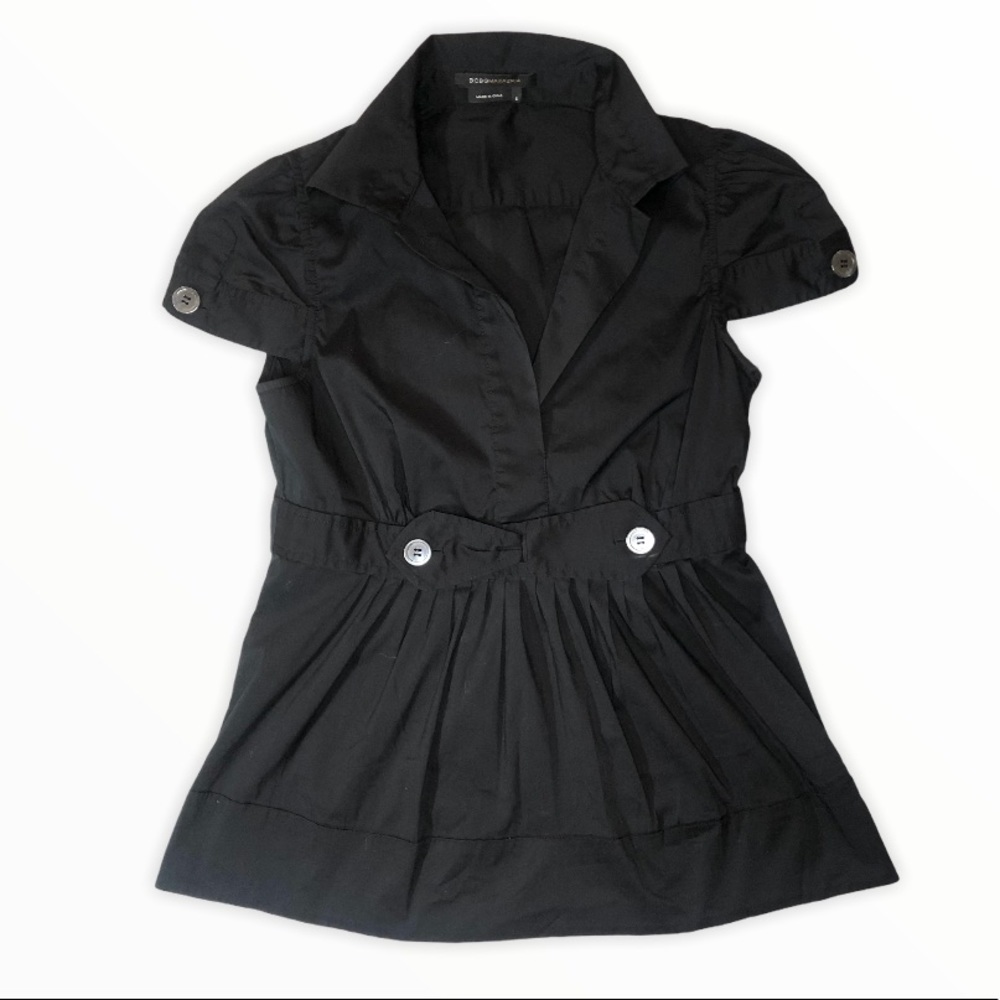 NWOT BCBGMaxAzria Short Sleeve Black Top